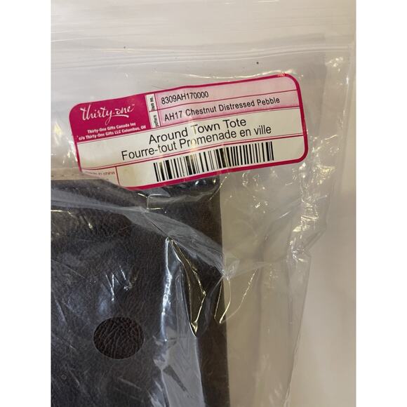 Thirty One Bag Around Town Tote | Chestnut Distressed Pebble | NEW with Tags Bag - Picture 9 of 10